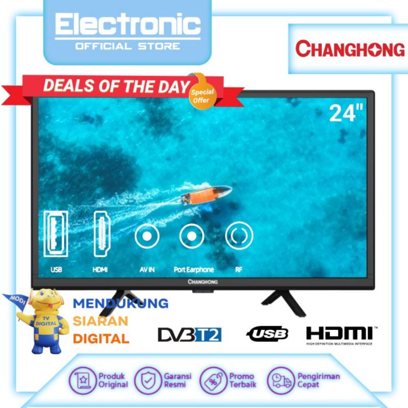 CHANGHONG L24G5W LED TV 24 INCH - HD TV HDMI USB MOVIE DVBT2 DIGITAL