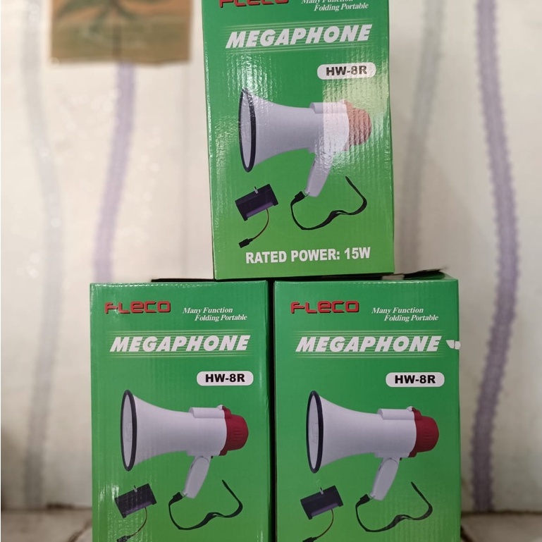 Megaphone Fleco HW-8R Rechargeable/Pengeras Suara/Untuk Merekam Suara Dan Musik Bisa Menggunakan Daya Batrei