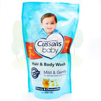 Sabun Cussons Baby Hair &amp; Body 600ml Bonus 150ml