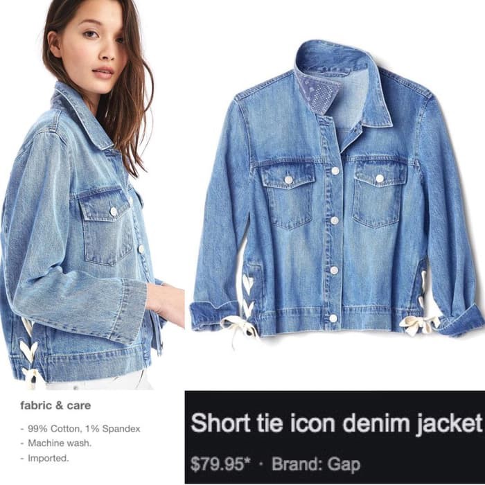 Jaket Jeans Fresh blue Side Lace GAP original