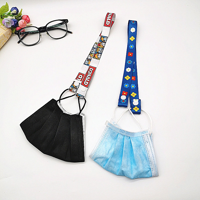 Adjustable Masker Pemegang Anak Kartun Daisy Pola Topeng Lanyard Anak Anti-Hilang Kartun Lanyard Tali Gesper