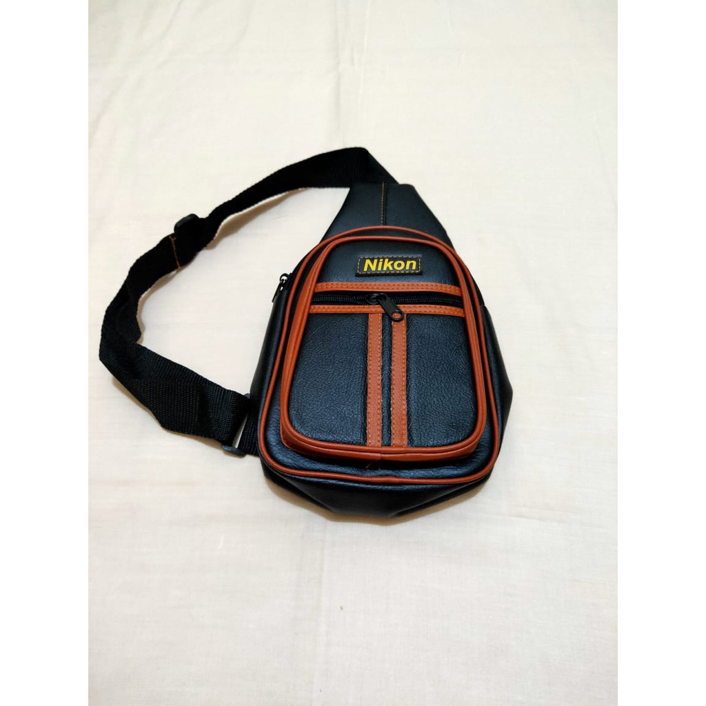 Tas Selempang Pria Nikon bahan kulit