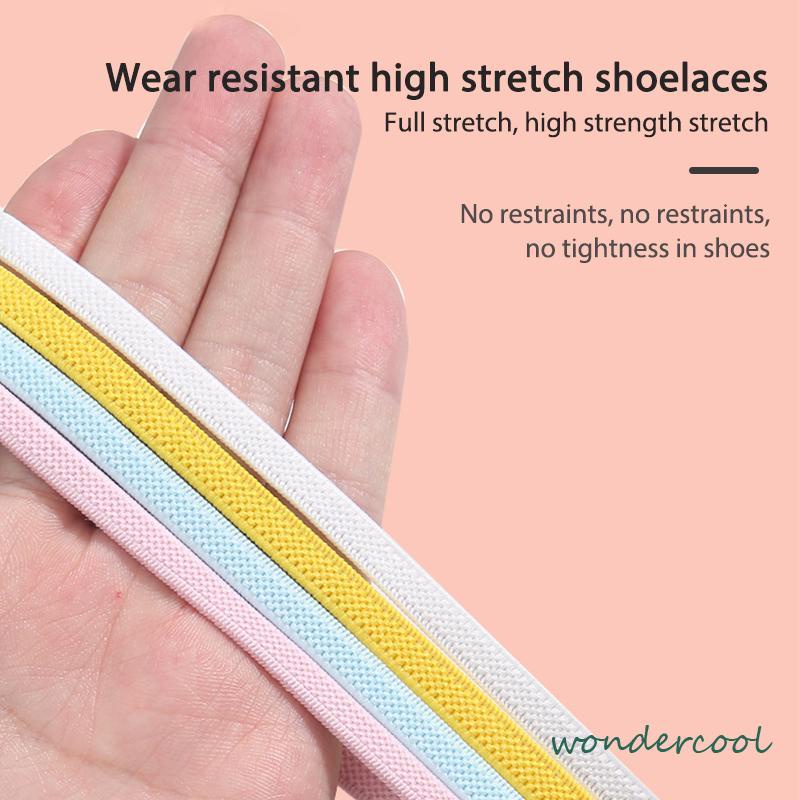 1 Set Tali Sepatu Magnet Simple Shoelace Magnetic Simple Lazy Tali Sepatu Elastis Bulat Karet Praktis-Won