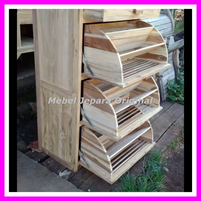 Lemari Sepatu Kayu Jati - Lemari Sendal Jati Mebel Jepara Mentahan Murah