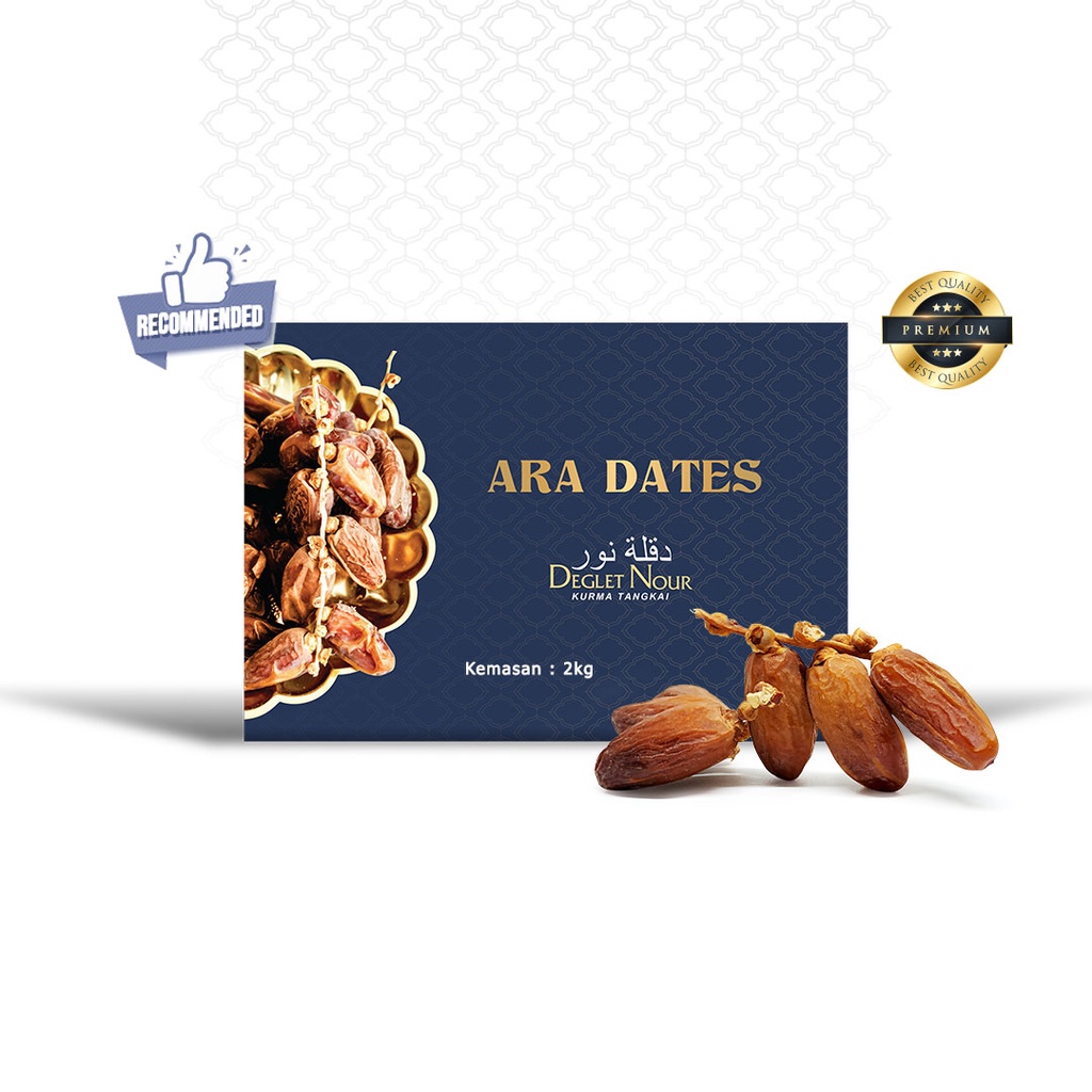 Kurma Tunisia Tangkai 2 kg ARA DATES KEMTAN PREMIUM Kurma Arab Lembut dan Segar