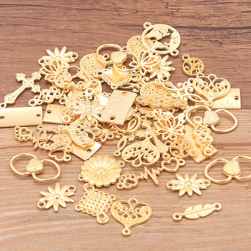 20pcs Konektor Perhiasan Handmade Diy Bahan Metal Alloy Charms