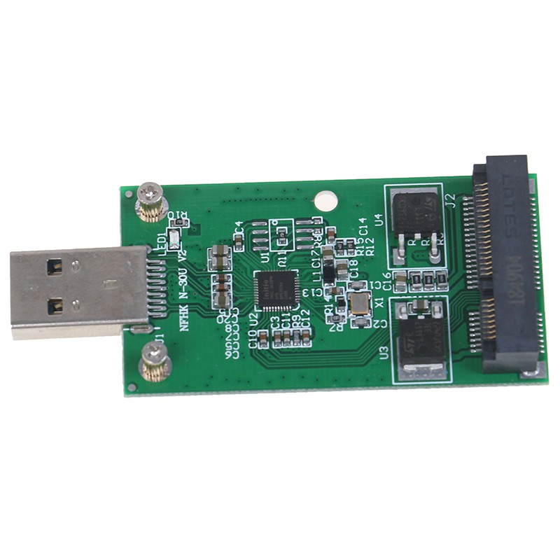 (Ele) 1pc Adapter Card Ssd Pcba Eksternal Mini Usb 3.0 Ke Pcie Msata Warna Putih