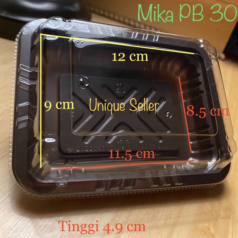 [50 pcs] Mika Brownies Mini PB30 Isi 50 pcs / Mika PB 30 / Mika Kotak 12x9 cm / Mika Kue Kotak PB 30 / Mika Kue Kotak Mika Sb 110 / Mika Kue Roti Jajan Wadah Plastik Mika Kotak