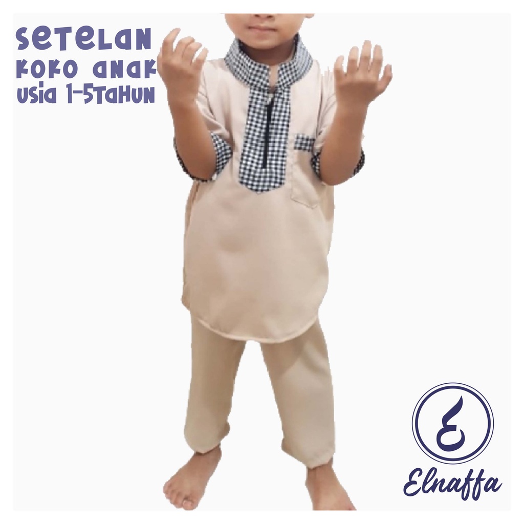 EL-NAFFA Koko Kurta Anak,setelan  Koko Turki Anak Usia 1-5 Tahun KASPeH