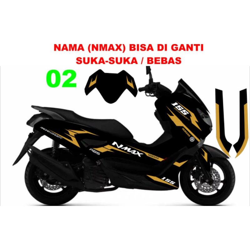STRIPING STIKER DECAL NMAX LAMA/NMAX OLD 2015-2019 GOLD HIJAU BIRUGRAFIS CUSTOM