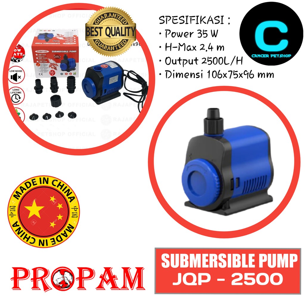 Mesin Pompa Air Celup Kolam Aquarium Ikan Sunsun Propam JQP 2500 Pump Hidroponik Naik 2 Meter Murah