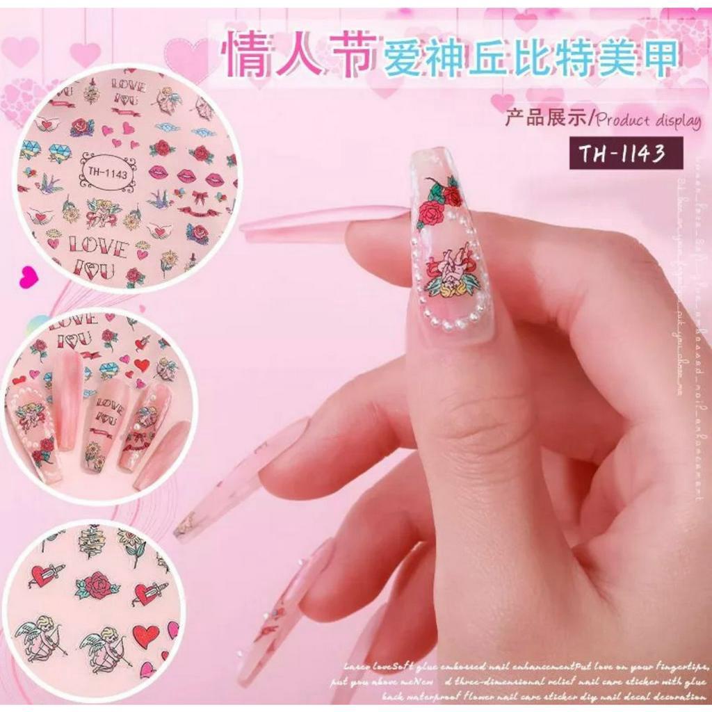 TH STIKER KUKU MOTIF 3D NAIL ART || STIKER KUKU ANAK DEWASA HIASAN DEKORASI - BD