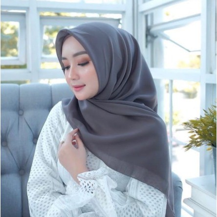 Kerudung Segiempat Polos BELLA SQUARE Hijab Pollycotton Jilbab Bela Murah Bisa COD