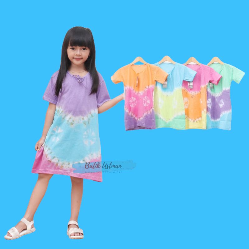 Daster Kaos Pelangi Anak Perempuan Usia 1-10 Tahun Dress Anak Anak Cewek