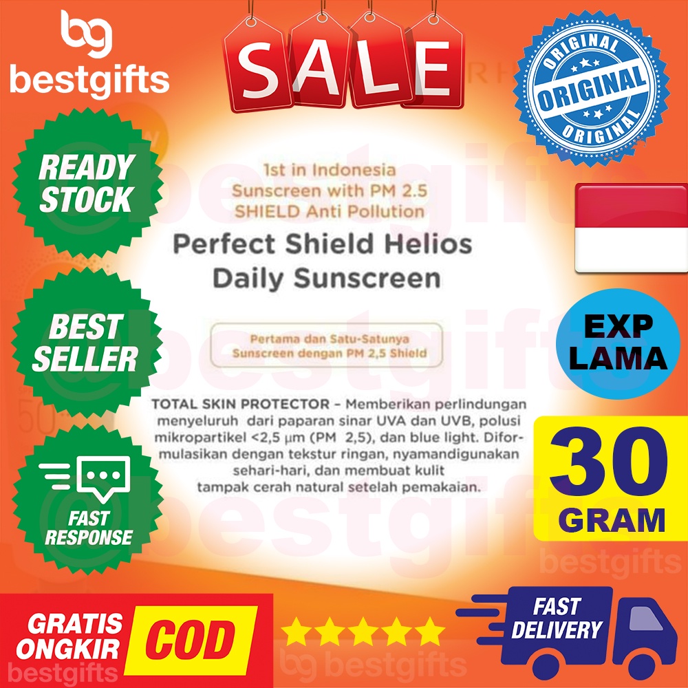 ERHA PERFECT SHIELD HELIOS SPF50/PA+++ DAILY SUNSCREEN SUNBLOCK SUN SCREEN BLOCK KULIT WAJAH 30 GRAM