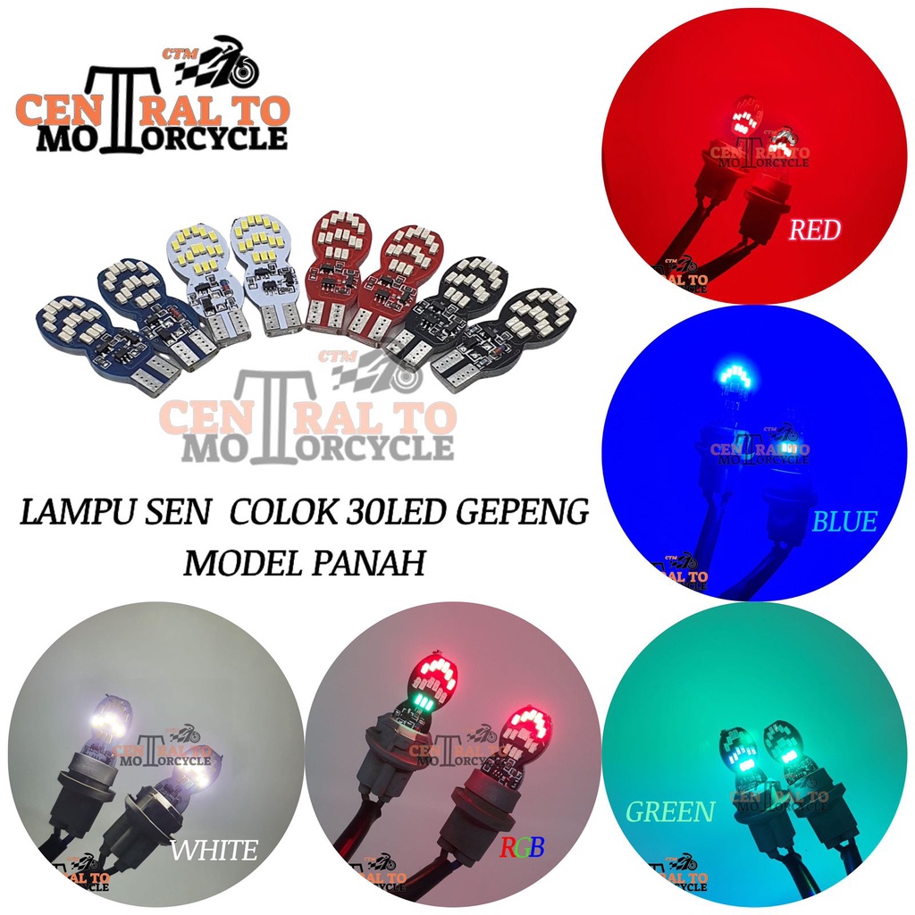 LAMPU SEN COLOK 30 MATA LED RGB GEPENG MODEL PANAH UNIVERSAL