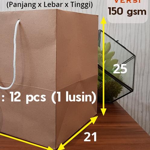 

➱ Paper bag / Tas Kertas Paperbag Kraft Coklat Kotak Food Box / Bowl 22 x 21 x 25 (12 pcs) ☉