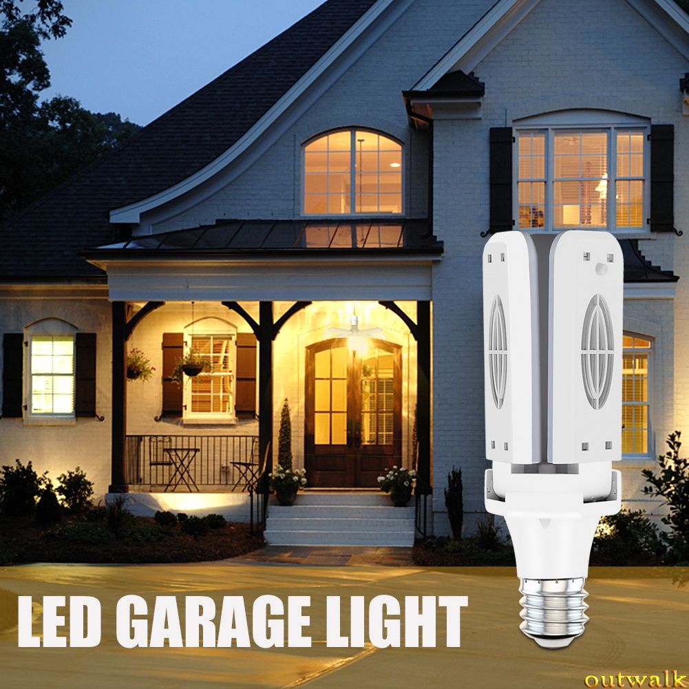 Bright LED Garage Lights Deformable Led Garage Lights Adjustable Panels Led Lamp E27 Ceiling Lamp for Garage Living Room OW