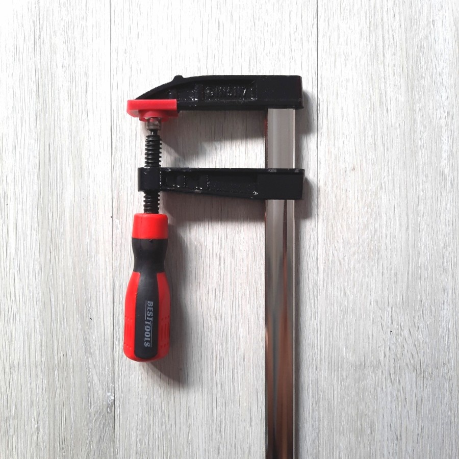 F clamp klem kayu penjepit kayu heavy duty handle karet 80x50cm