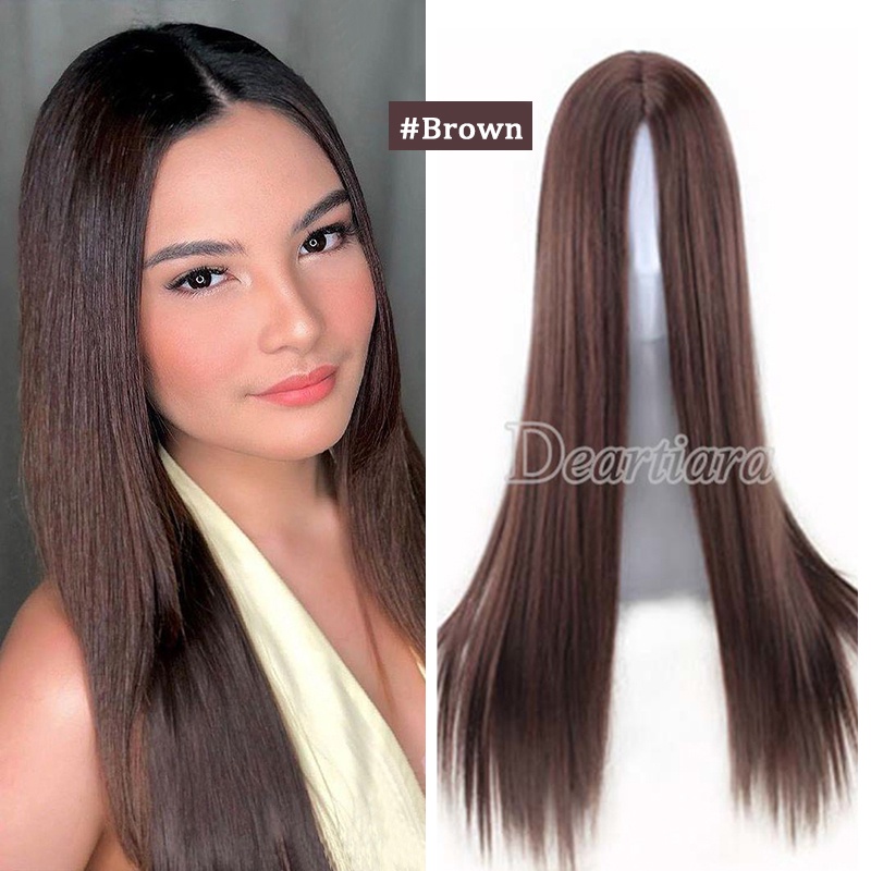 Wig / Rambut Palsu Wanita Model Panjang Lurus 70cm Warna Hitam Untuk Cosplay