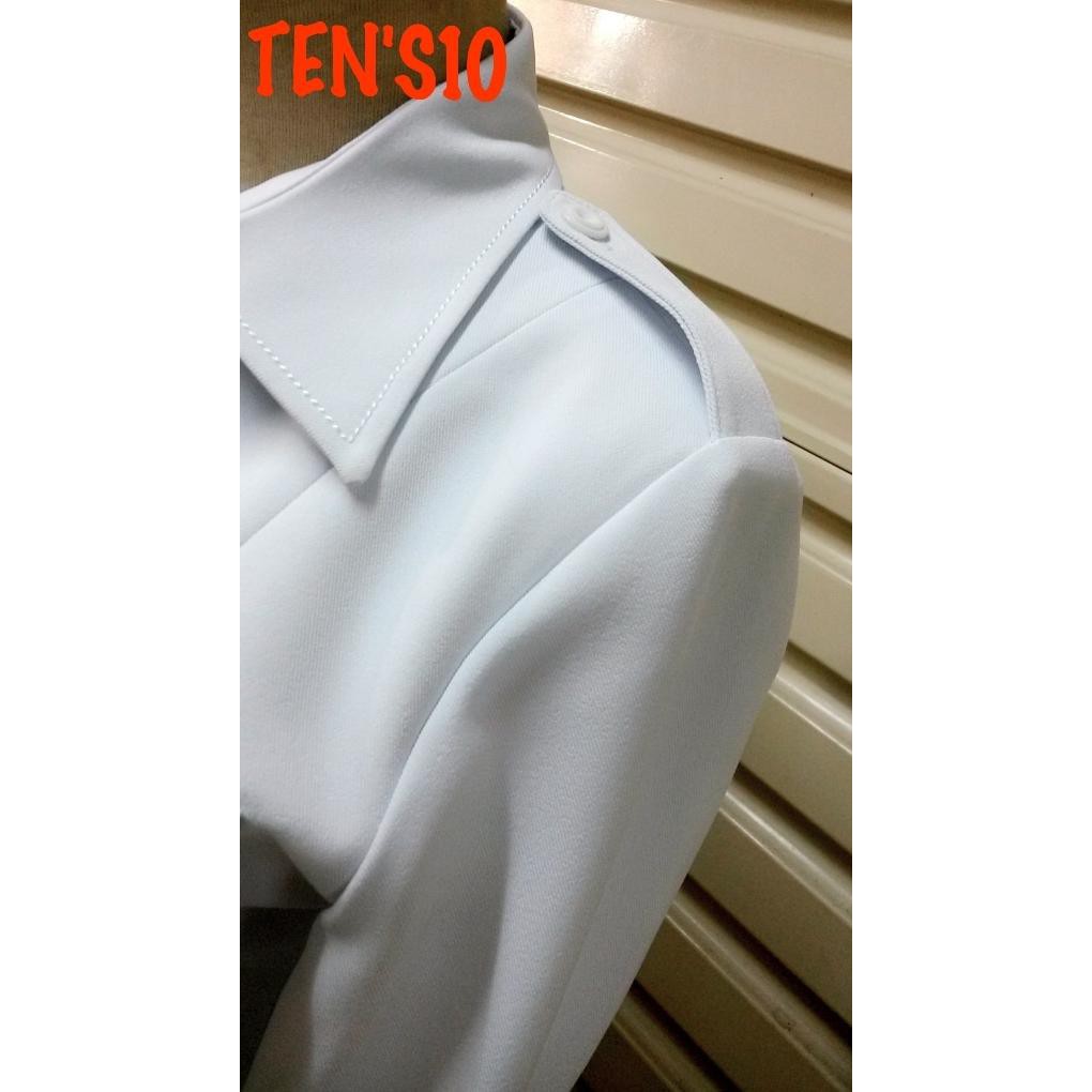 Seragam Blazer Jas Pns Pdh Putih Atasan Saja=70Cm Bhn Impor T163 - Putih, S Best Quality