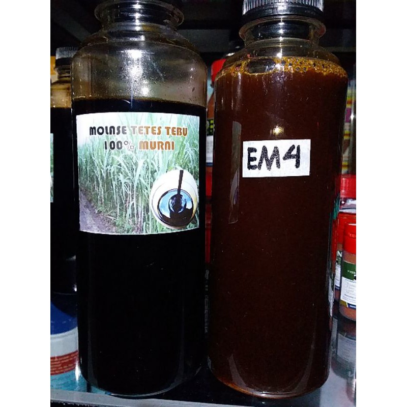 Paket(molase & em4)@250ml Em4 perikanan tetes tebu murni fermentasi pakan kultur kutu air moina 350g