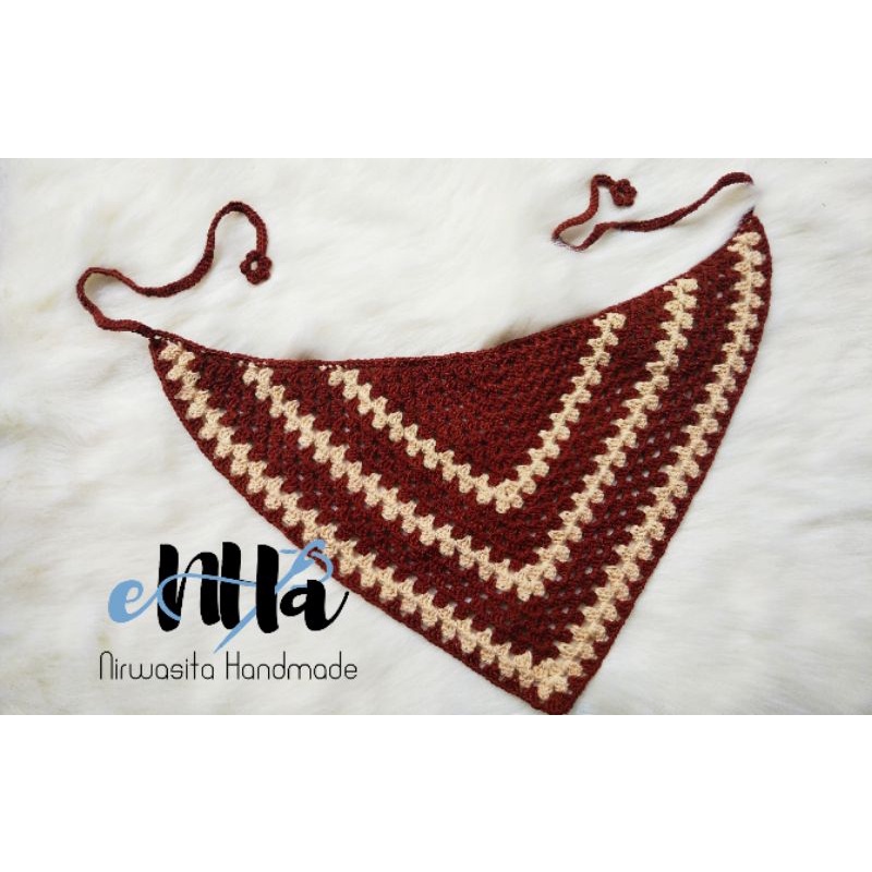 Bandana Segitiga Rajut Zigzag