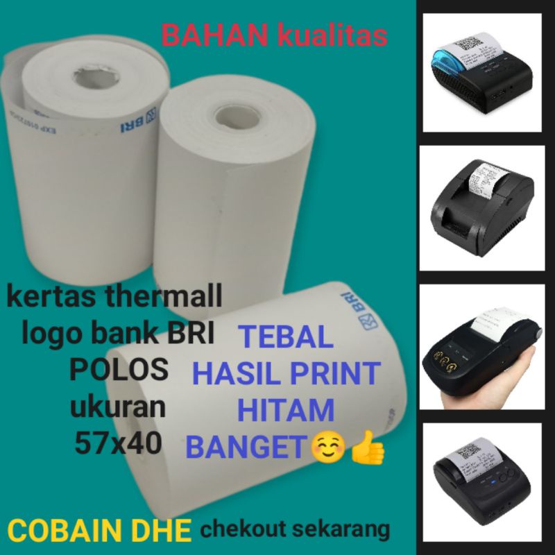

kertas thermall logo bank BRI polos ukuran 57x40 untuk mesin edc & BRILINK