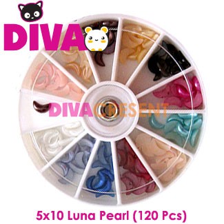 120 Pcs Pearl Moon - P0005 HIASAN NAIL ART KUKU ANAK