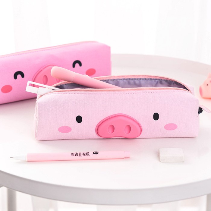 

Gaya Piggy Closeup Canvas Pencil Case Bagus