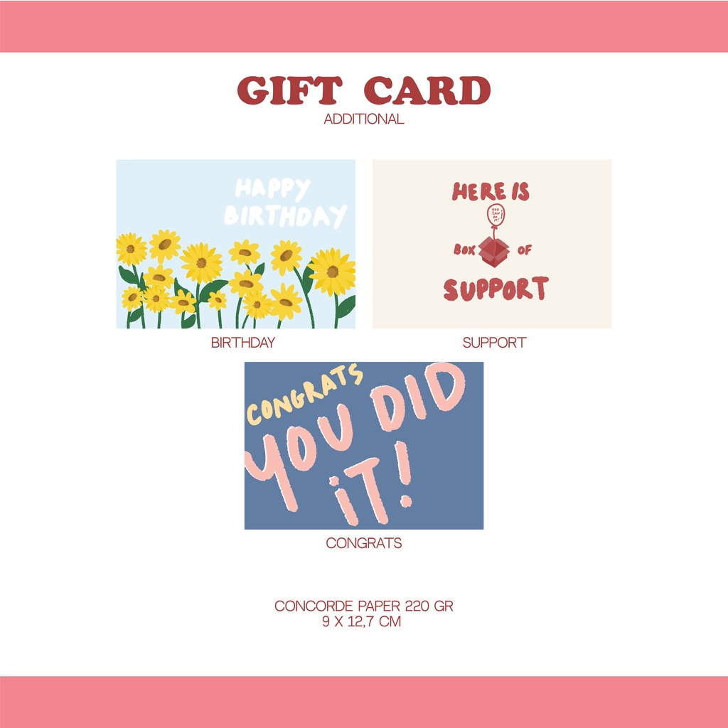 

Gift Card - Kartu Kado / Birthday / Congratulation / Support / Christmas