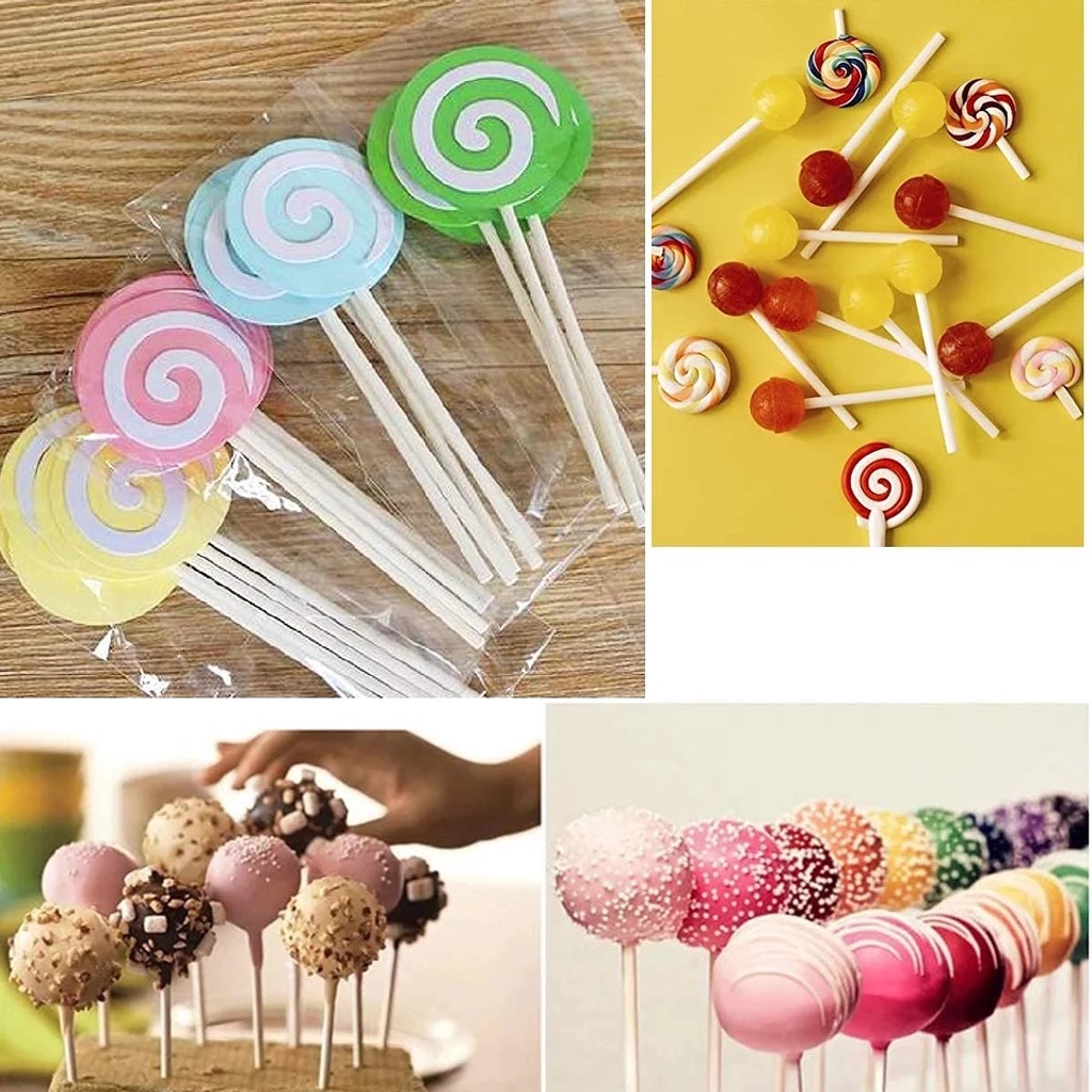 100pcs / Set Cetakan Permen Lolipop Bahan Plastik Food Grade Ramah Lingkungan Untuk Dekorasi Pernikahan