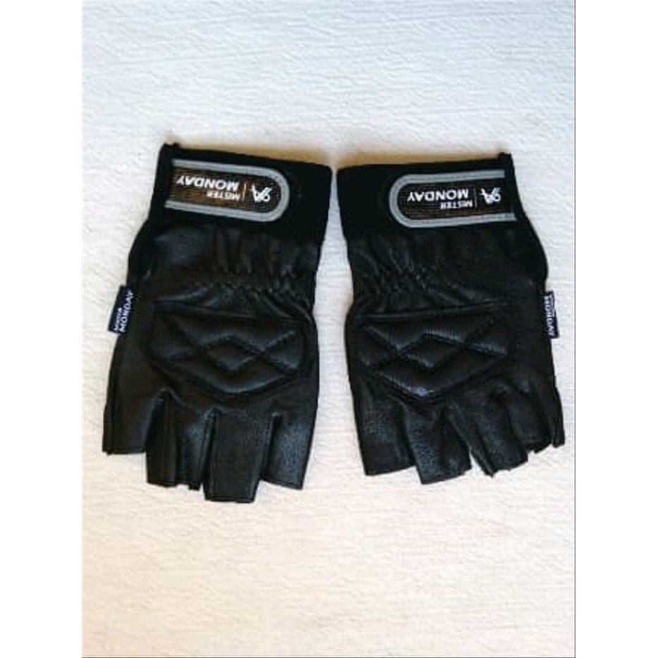 Gloves Sarung Tangan Motor Kulit MONDAY  Half Finger Setengah Jari Keren