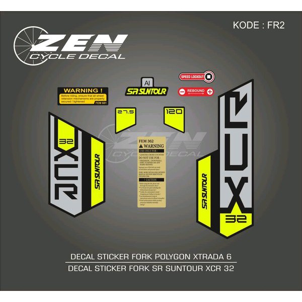 sticker decal fork polygon xtrada 6 tahun 2019