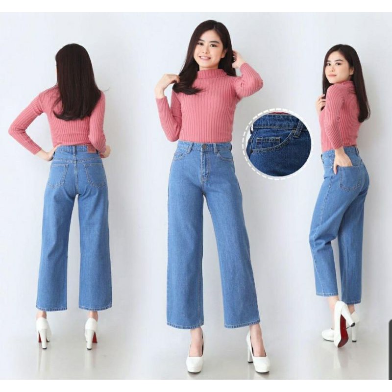 [SOLD] Kulot Jeans HW Stradivarius-Kulot Jeans Wanita