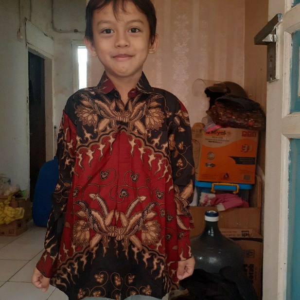 Kemeja Batik Anak - Batik Anak - Baju Batik Anak Laki Laki Umur 2-12 Tahun Hem Batik Anak Pendek