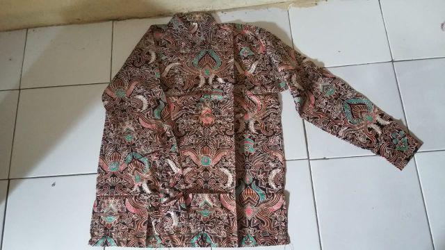 Asifa Batik Hrb026 Kenongo Kemeja Tosca Pendek Pekalongan Padi M L Xl Sogan Tulis Halus Kemeja Batik