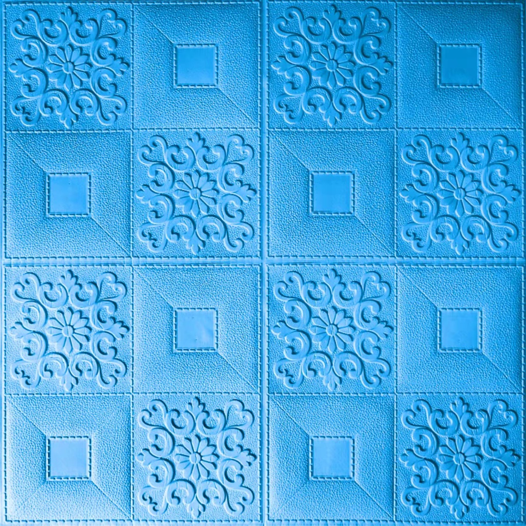 [COD] Wallpaper Dinding Foam 3D /Walpaper Stiker Dekorasi Dinding Kamar Murah Wallfoam High Quality 70X70CM-BIRU LAUT 70*70CM