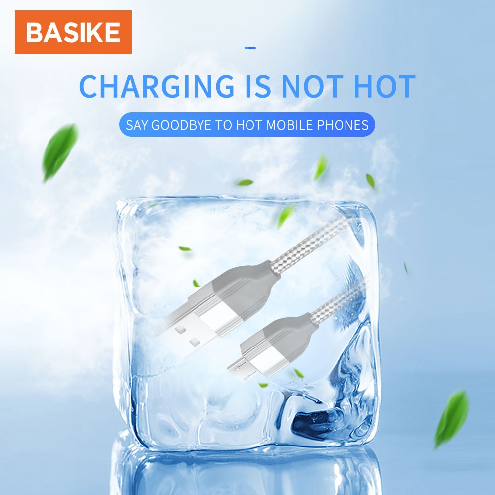 BASIKE Kabel Data Fast charging Micro USB cable for Android phone Tangle-free Docking Nylon 100CM xiaomi Samsung Oppo Vivo hp murah Realme Redmi infinix Ipad Gadgets-5