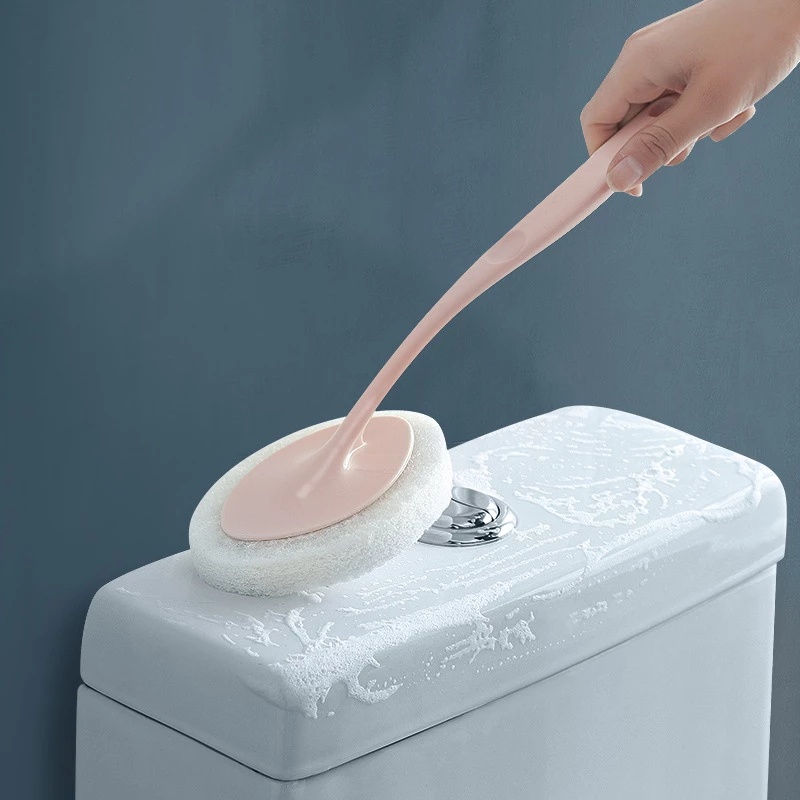 Sikat Spons Pembersih Multifungsi Dengan Gagang Panjang Untuk Dapur / Kamar Mandi