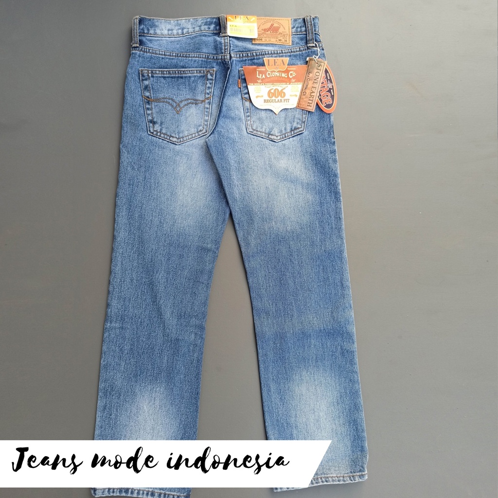 JEANS TERBARU LEA 606 BLUE WOSH QUALITY DENIM PREMIUM BASIC JINS REGULER/ / Celana model Standar Levis Original / BILLY JAZZ