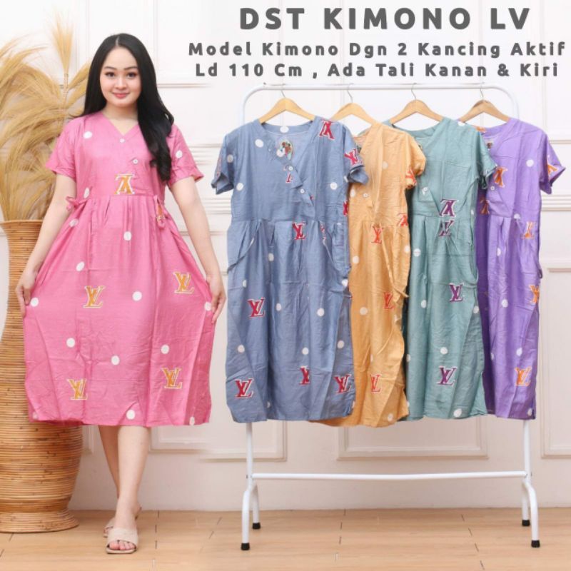 DASTER KIMONO LD 100-110 DADA KANCING TALI SAMPING BAHAN RAYON SANTUNG BERKUALITAS.