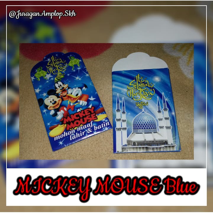 

Aneka Snack Amplop Lebaran Mickey Mouse Blue / Angpao Lebaran