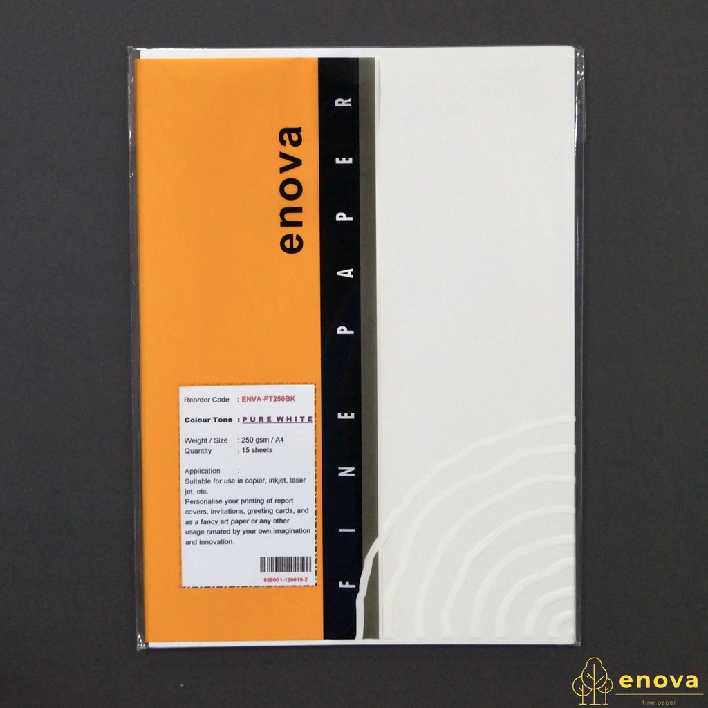 

Fancy Art Paper ENOVA | Pure White | A4 250GSM (Putih)
