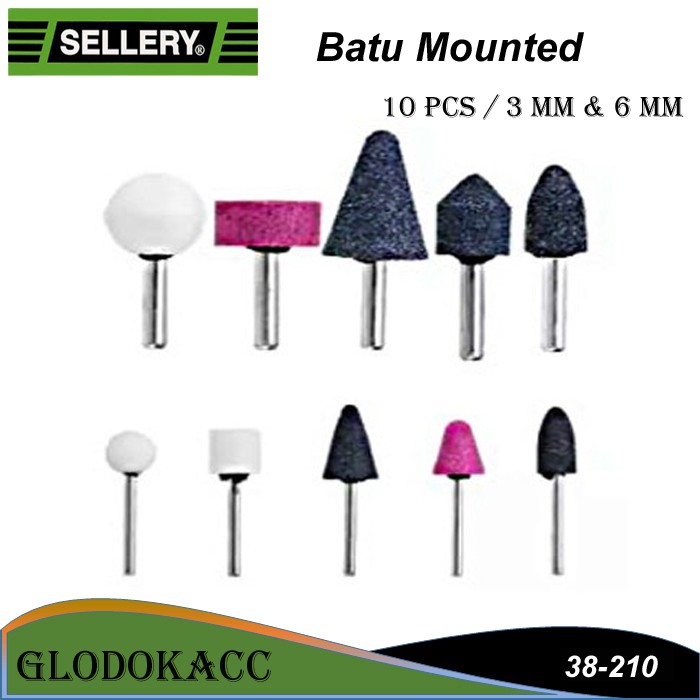 Batu Gerinda Set 10 pcs / Sellery Batu Mounted Stone Set