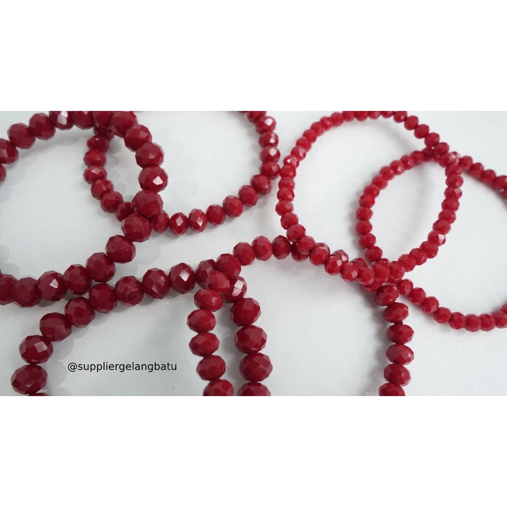 gelang kristal ceko MERAH MAROON premium aksesori tangan premium bonus