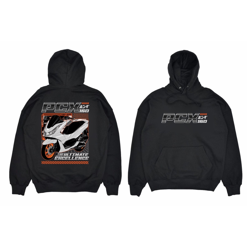 JAKET HOODIE HONDA PCX 160 WHITE EDITION BIG SIZE JUMBO