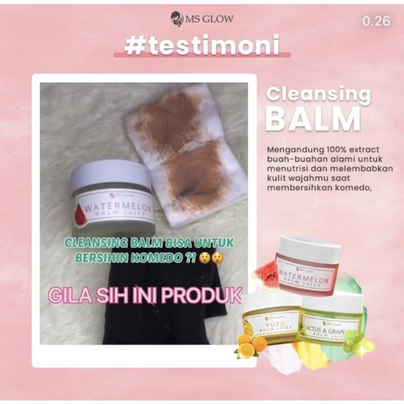 YUZU BALM JUICW MSGLOW PELUNAK KOMEDO PEMBERSIH MAKEUP