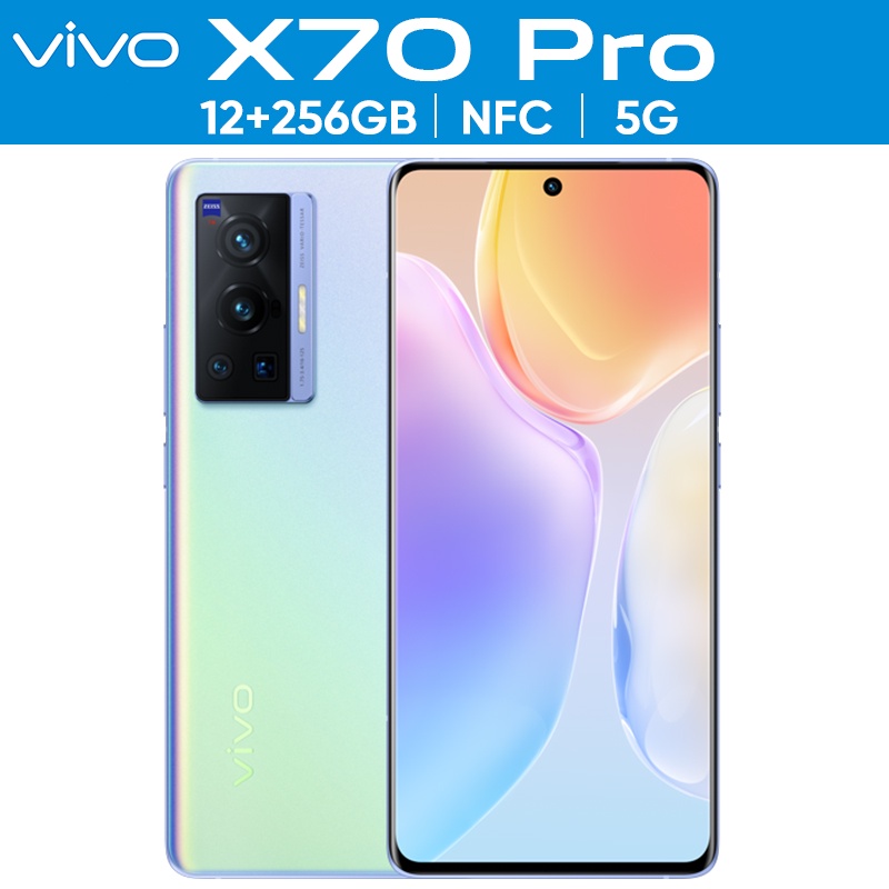 hp Vivo X70 Pro 5G 12/256GB NFC Prosesor Dimensity 1200 Layar 6.56 inch Kamera Depan 32MP Kamera Belakang 50MP+12MP+12MP+8MP GARANSI RESMI COD-X70 Pro Aurora Dawn