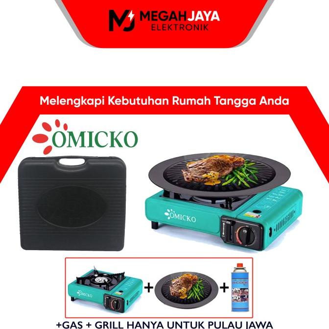 PAKET OMICKO KOMPOR PORTABLE + ULTRA GRILL + GAS PORTABLE